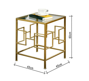 طاولة مربعه باطار معدنى مزخرف