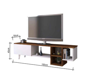 Brown and white TV cabinet