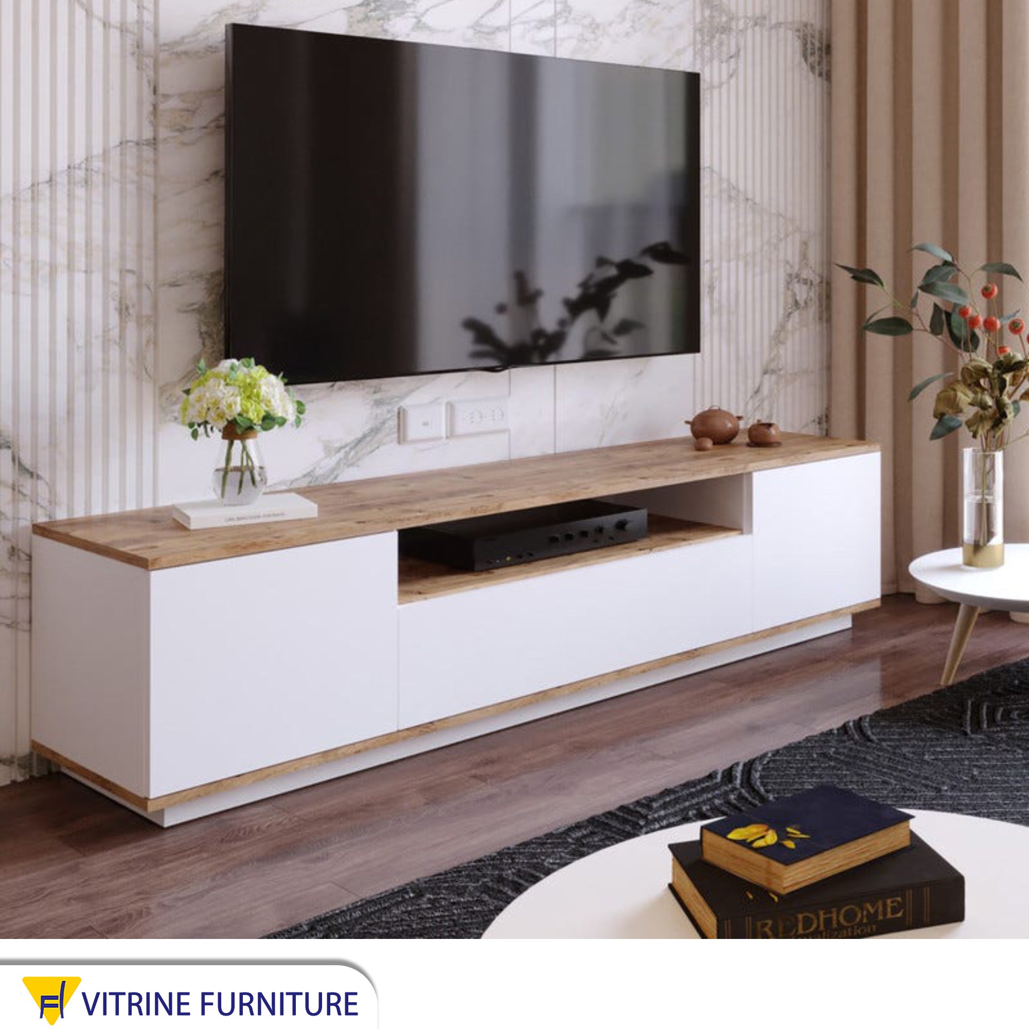 TV unit with flip cover assembly