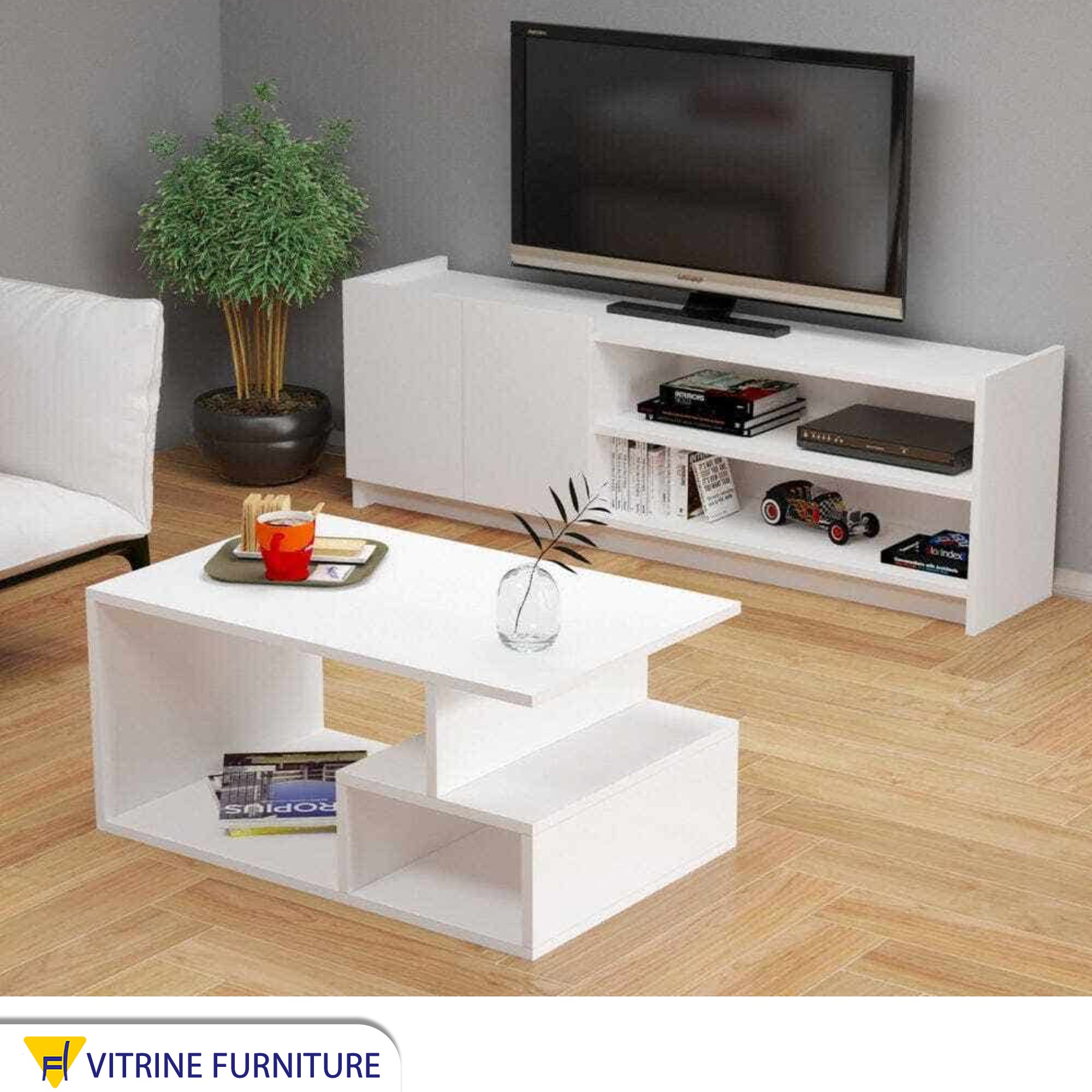 TV library with table