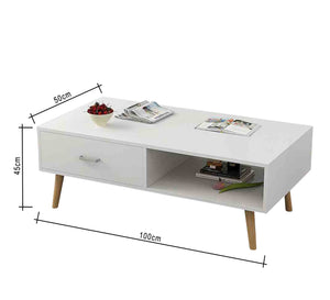 Coffee table with drawer and open space