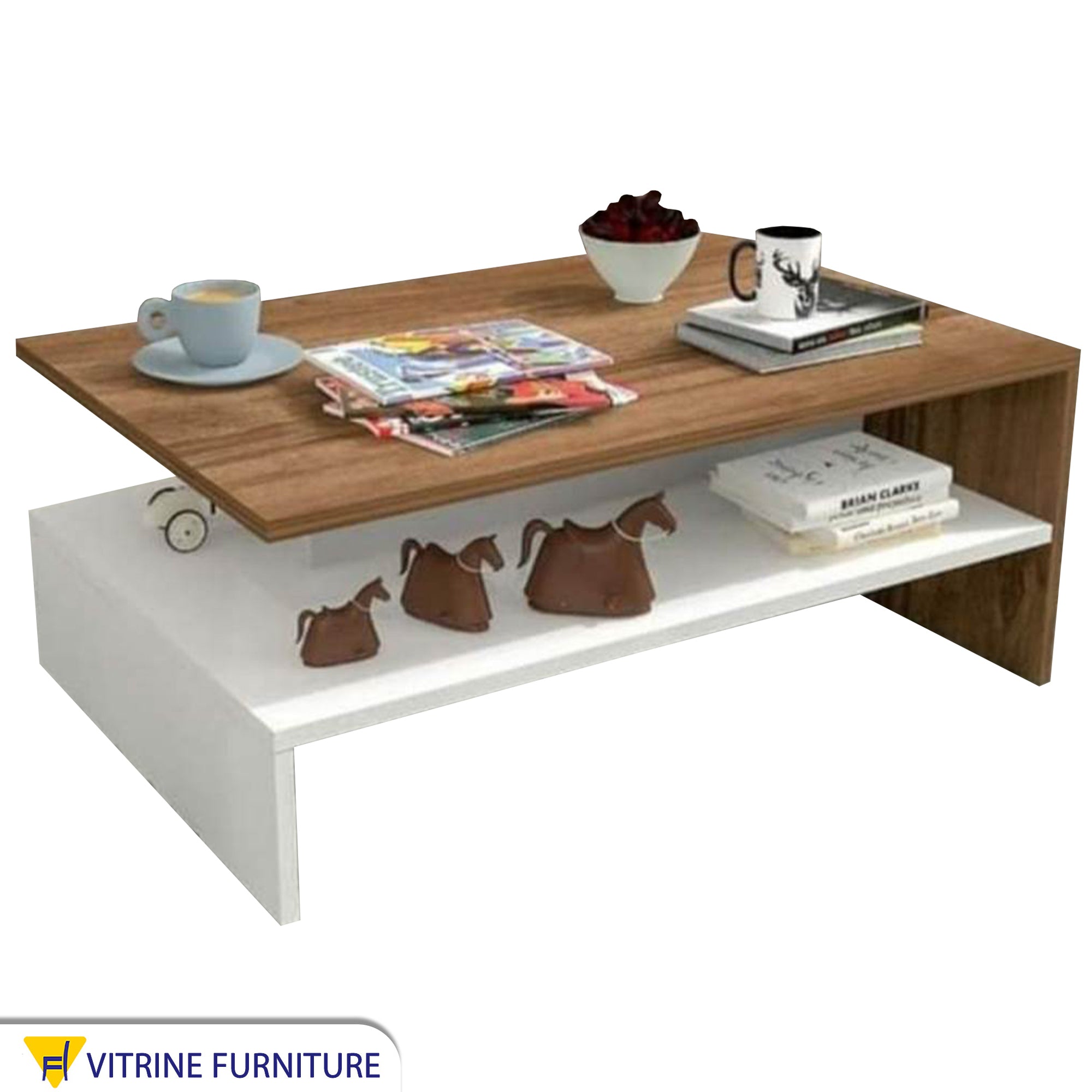 Coffee table with different sections