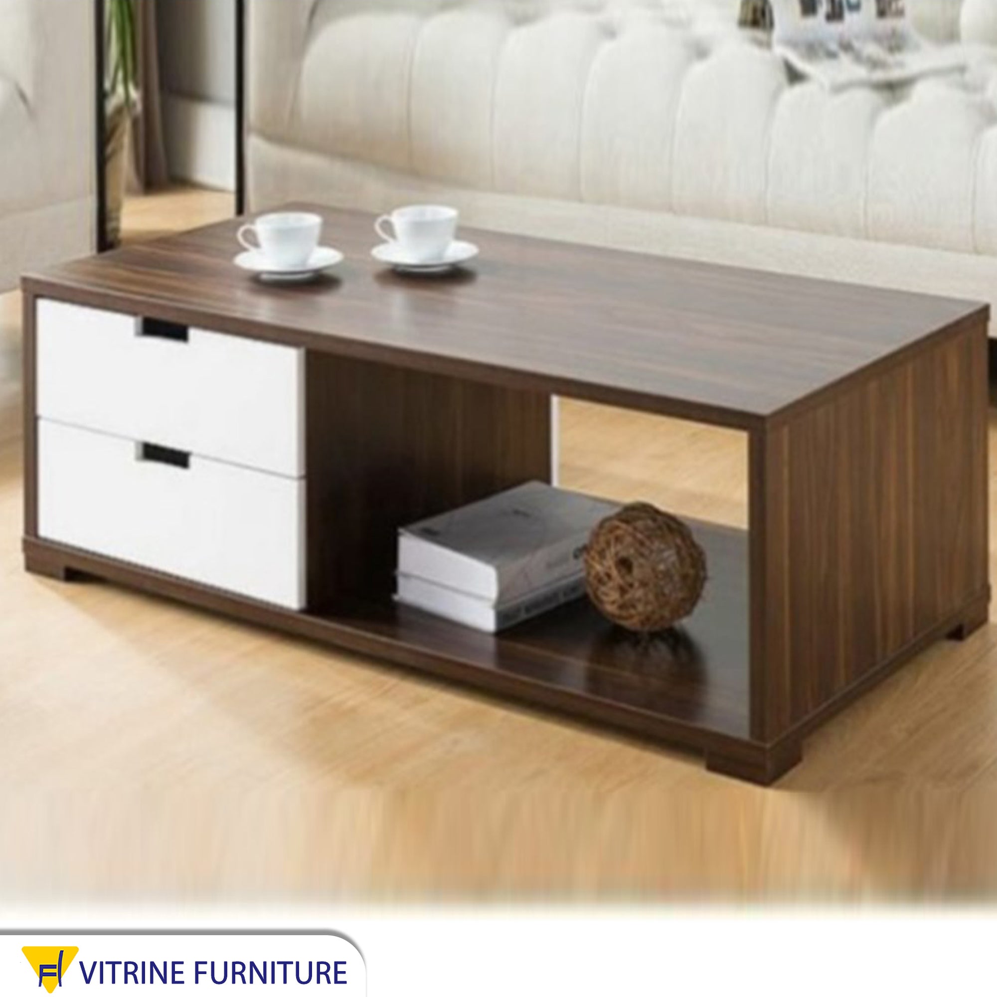 Chest table with 2 drawers and storage space