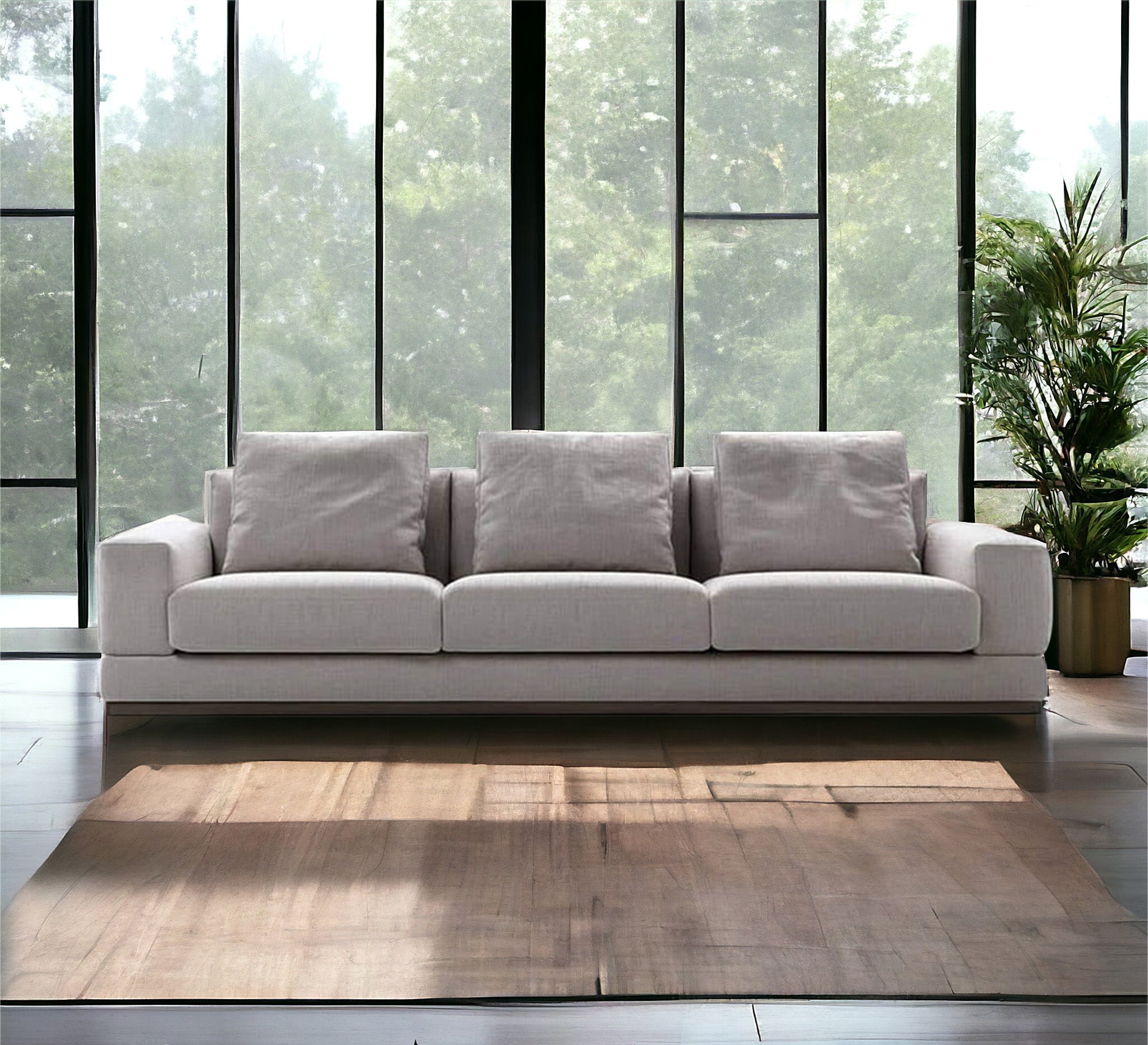 A sofa with three sections