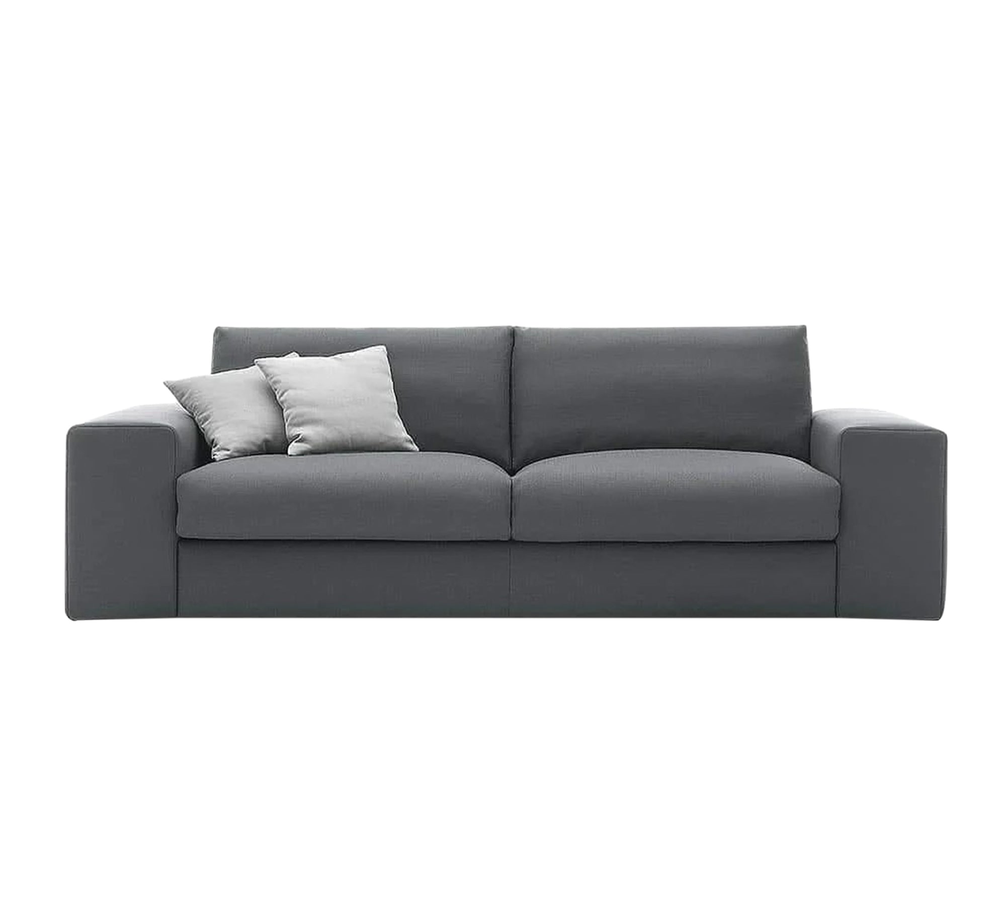 Grey sofa with two seats