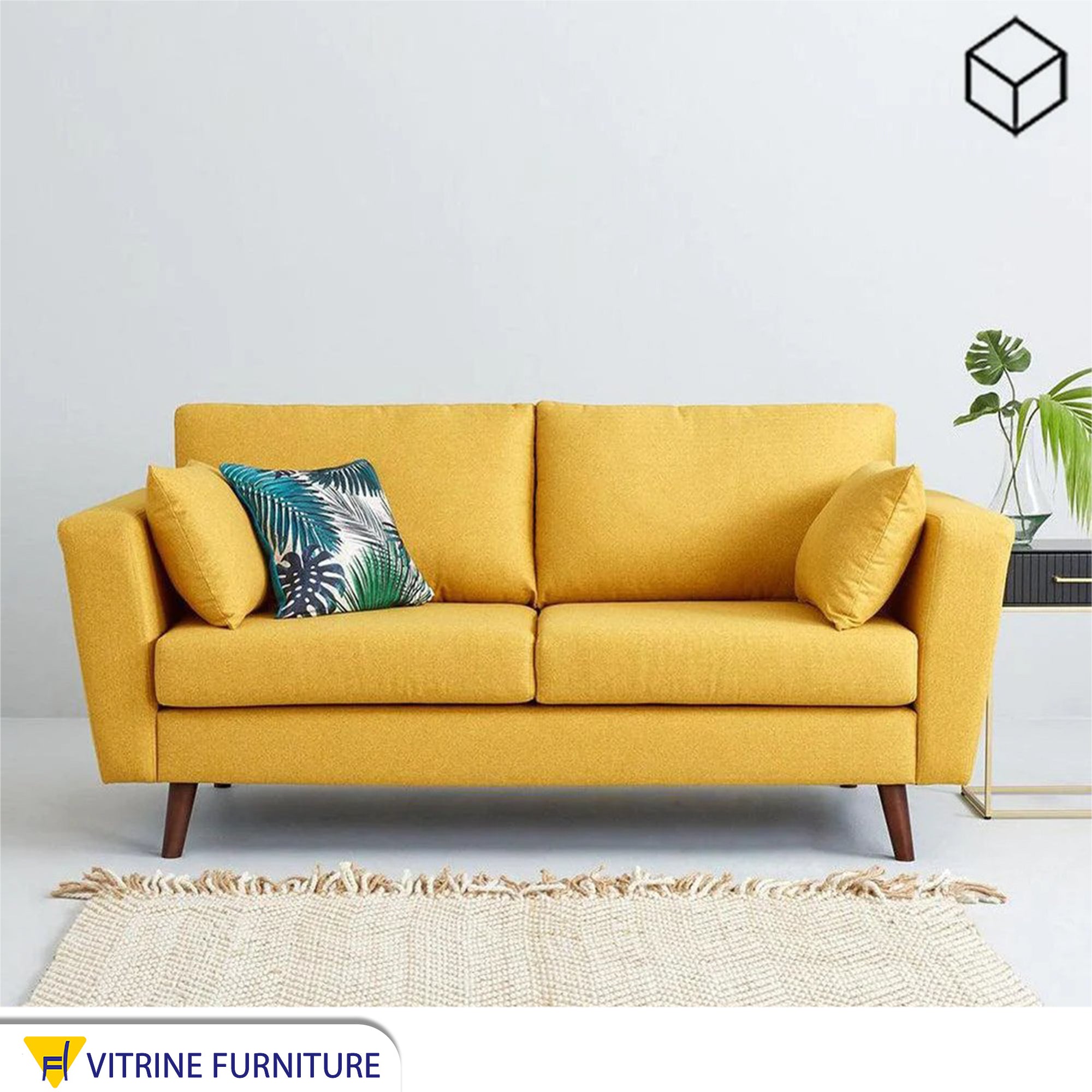 Yellow couple sofa