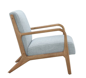 Footstool Chair with Wooden Armrests