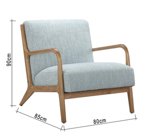 Footstool Chair with Wooden Armrests