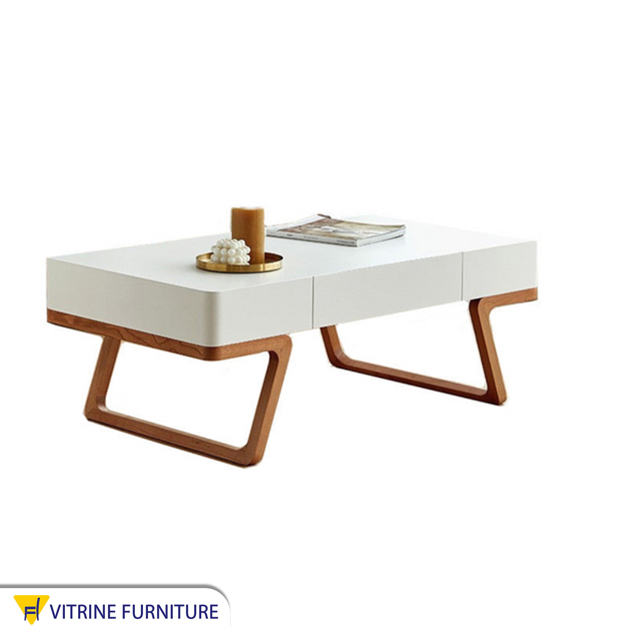 Coffee table with slanted legs