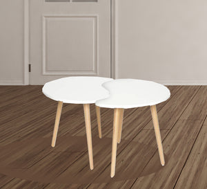 A set of side tables in white