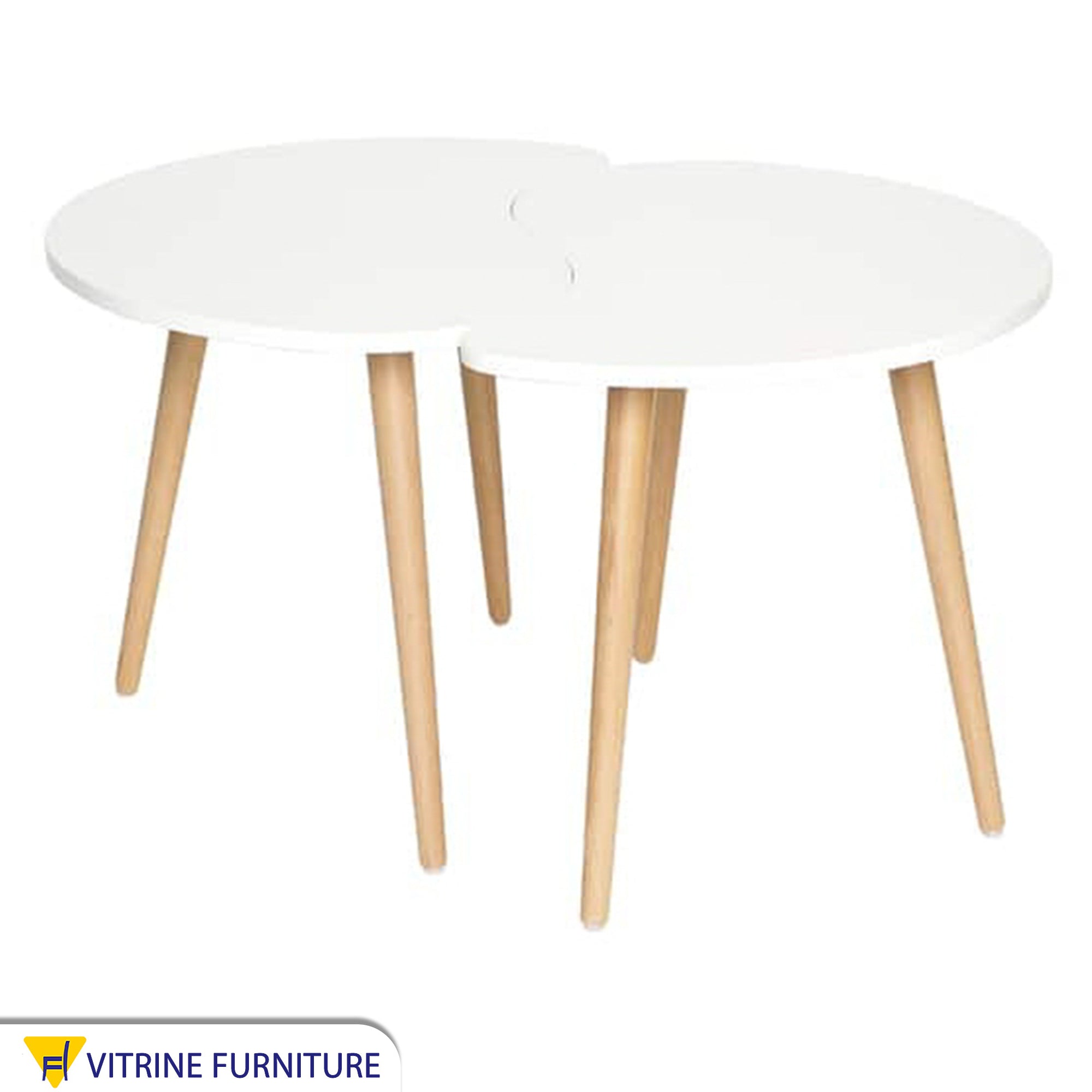 A set of side tables in white