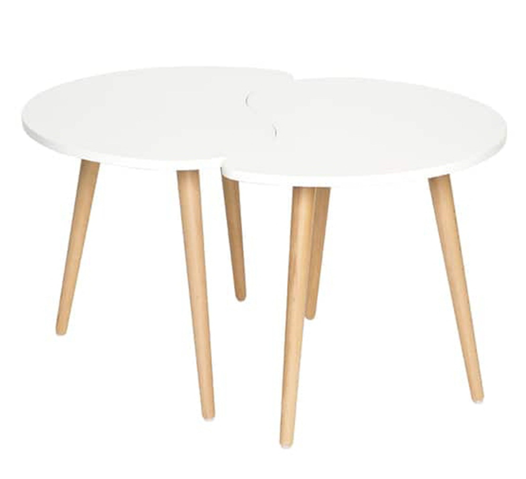 A set of side tables in white