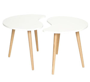 A set of side tables in white