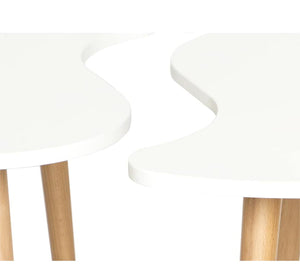 A set of side tables in white