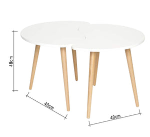 A set of side tables in white