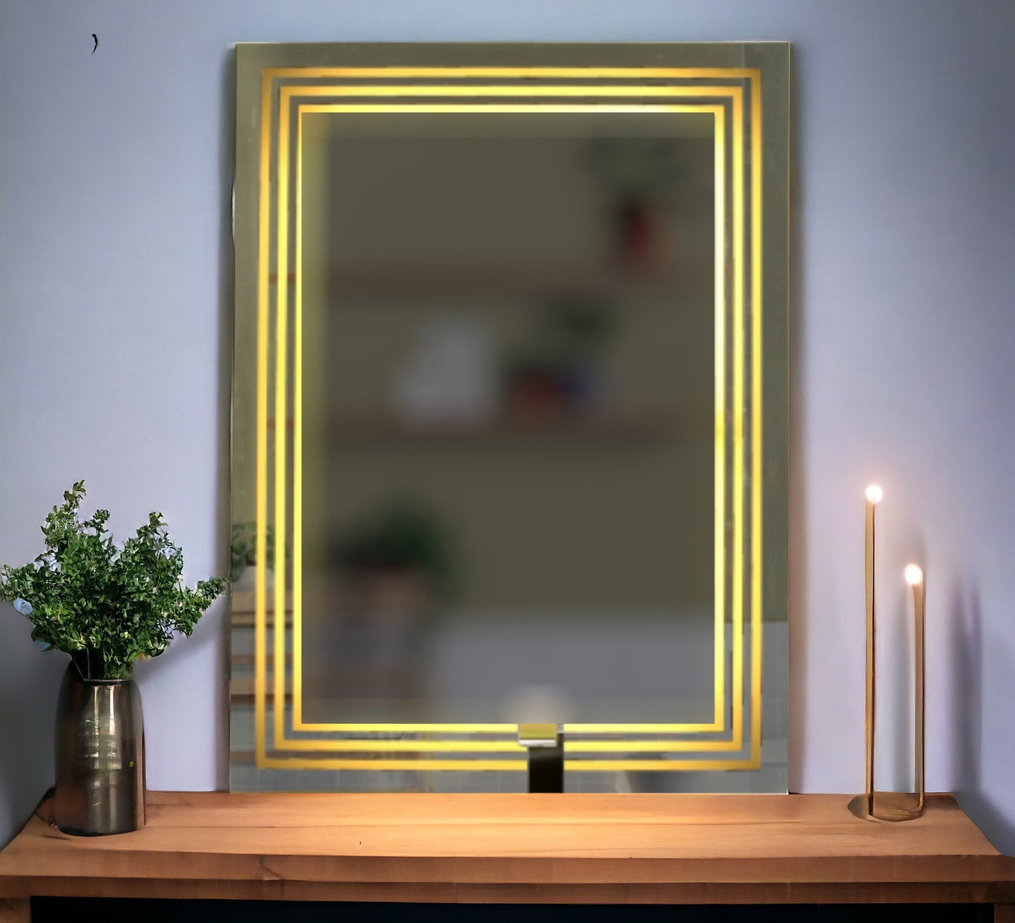 Rectangular LED mirrors, 60 cm Width