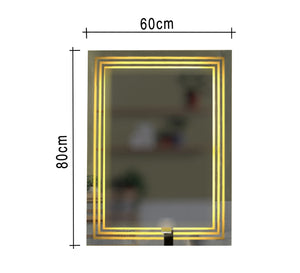 Rectangular LED mirrors, 60 cm Width