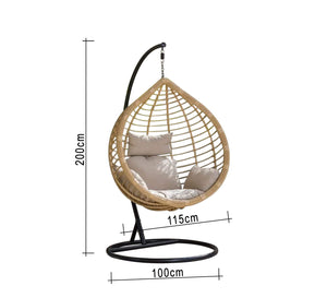 Beige hanging swing chair