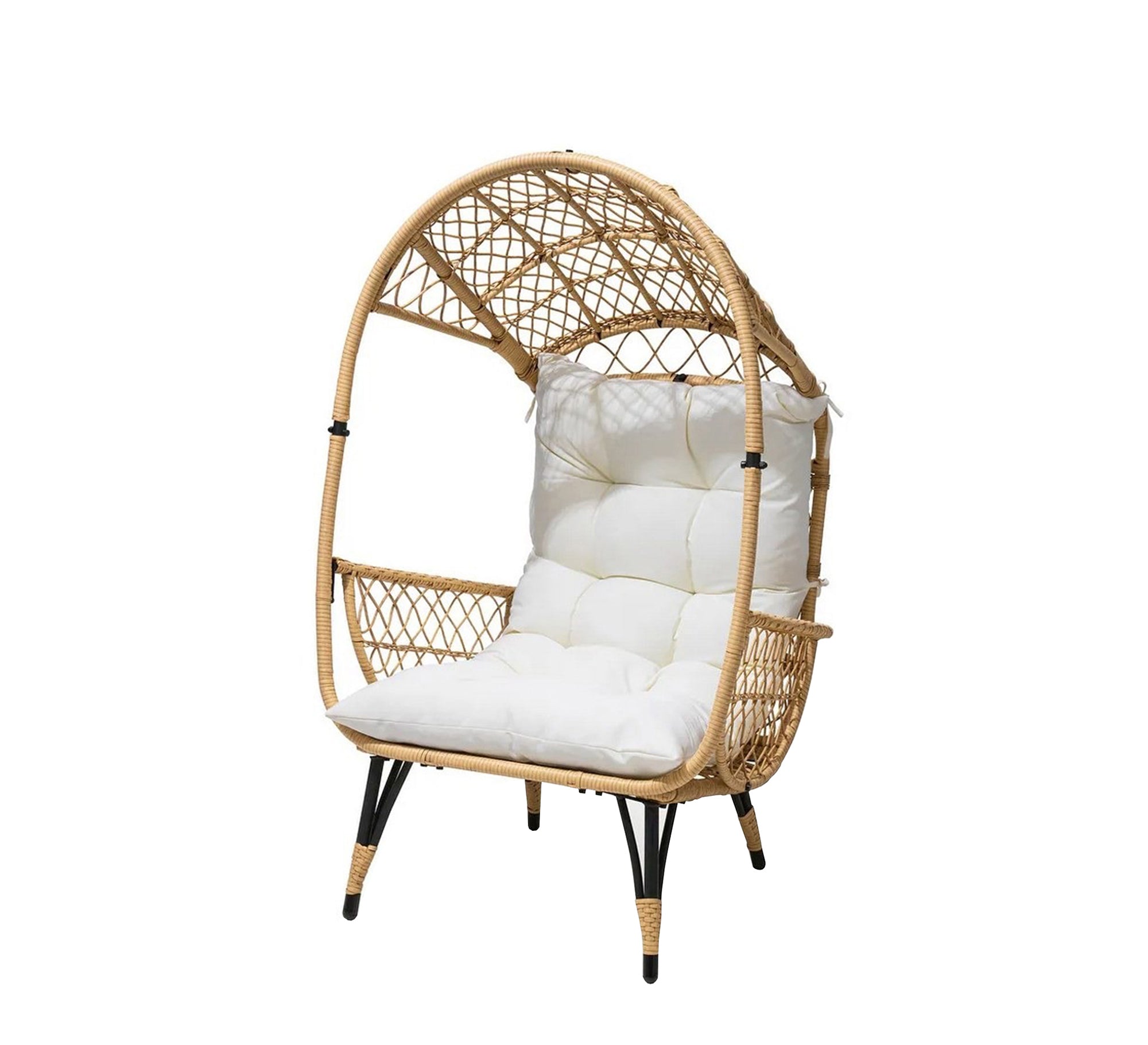 Rattan single chair with umbrella