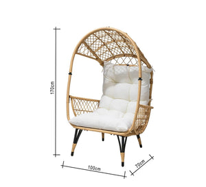 Rattan single chair with umbrella