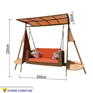 Home swing with side tables