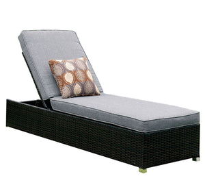 Black outdoor rattan chaise longue