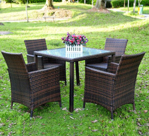 Rattan chairs and table for the garden