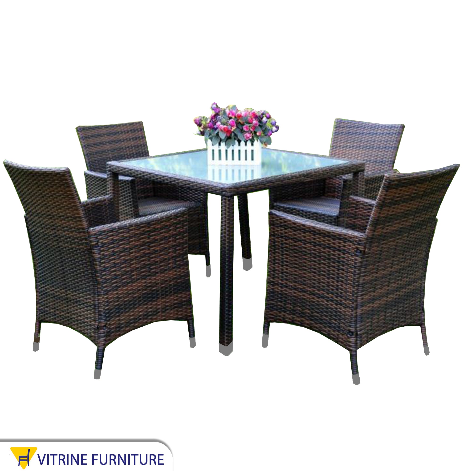 Rattan chairs and table for the garden