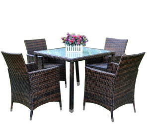 Rattan chairs and table for the garden