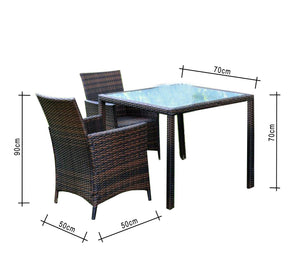 Rattan chairs and table for the garden