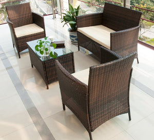 Rattan sofa and chairs for the garden