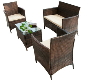 Rattan sofa and chairs for the garden