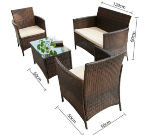 Rattan sofa and chairs for the garden