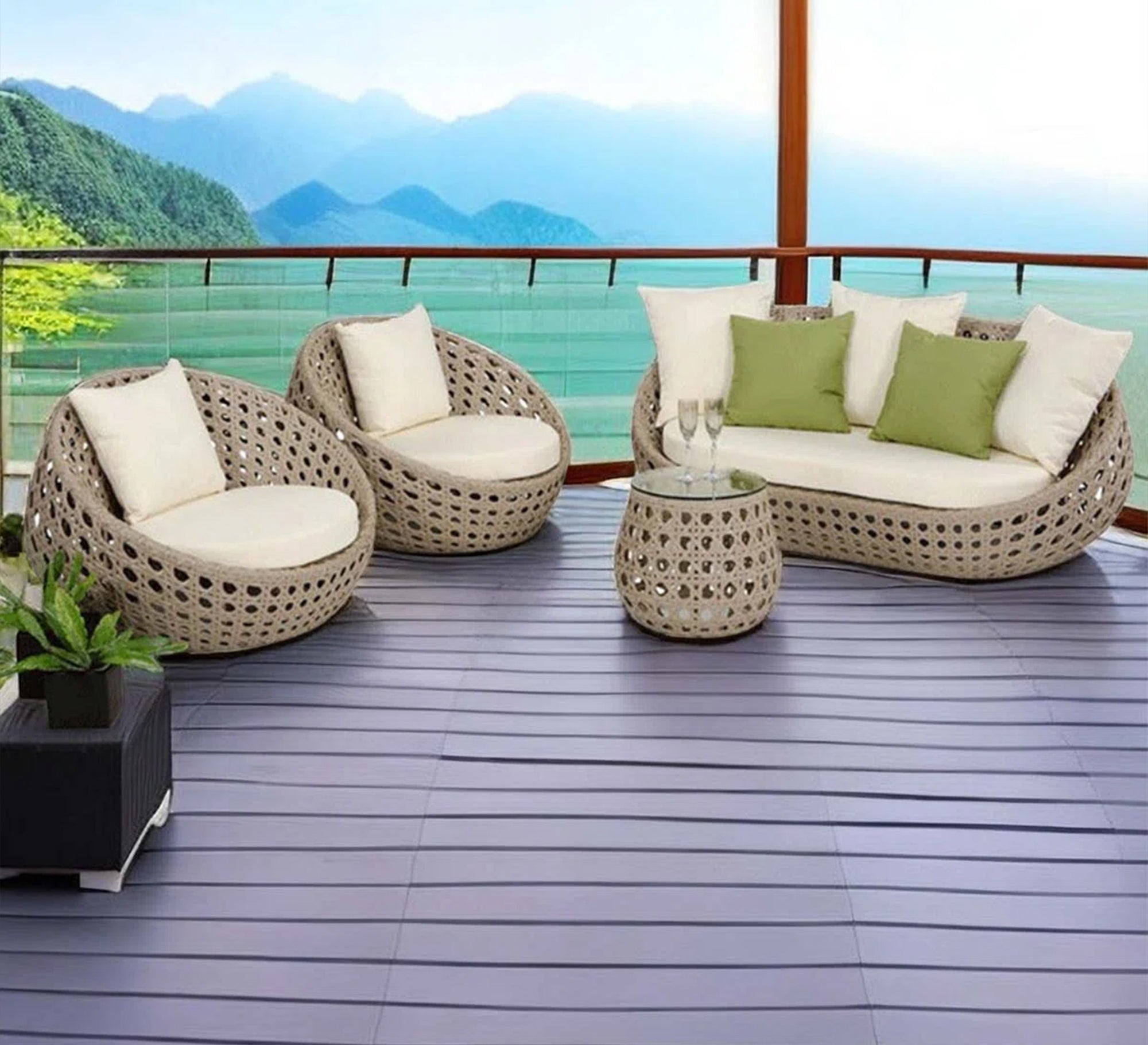 CloudComfort: White Inflatable Outdoor Seating Set