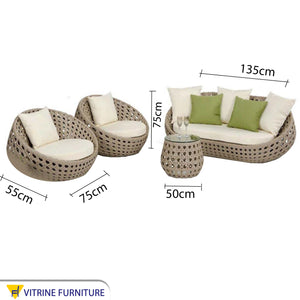 White inflatable outdoor seating set
