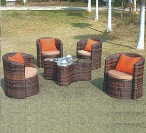 Round chairs set with table