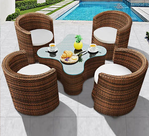 Round chairs set with table