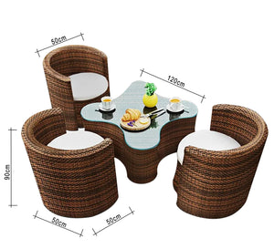 Round chairs set with table