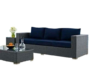 Gray triple sofa for outdoor spaces