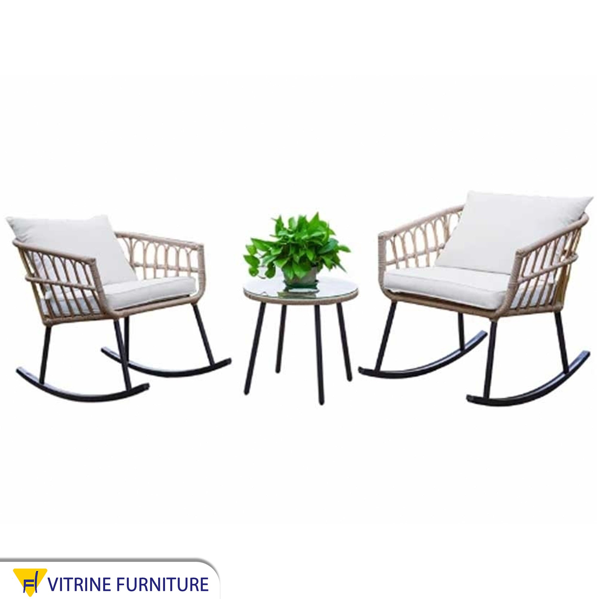 Set of rocking chairs with table