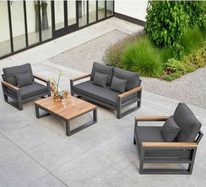 Steel outdoor seating set