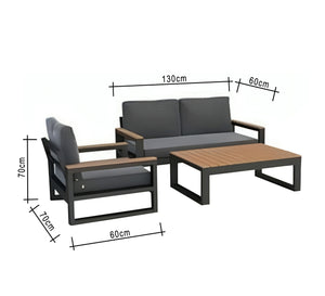 Steel outdoor seating set