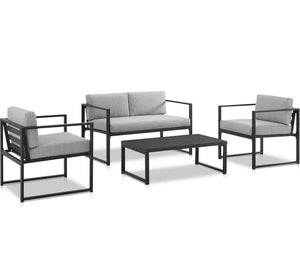 Outdoor seating set with steel frame