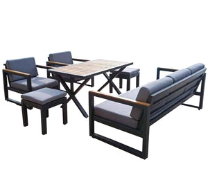 Gray steel seating set