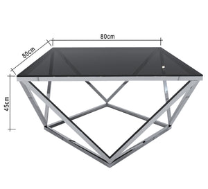 Ribbed silver coffee table