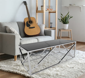 Rectangular silver coffee table