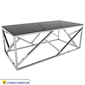 Rectangular silver coffee table