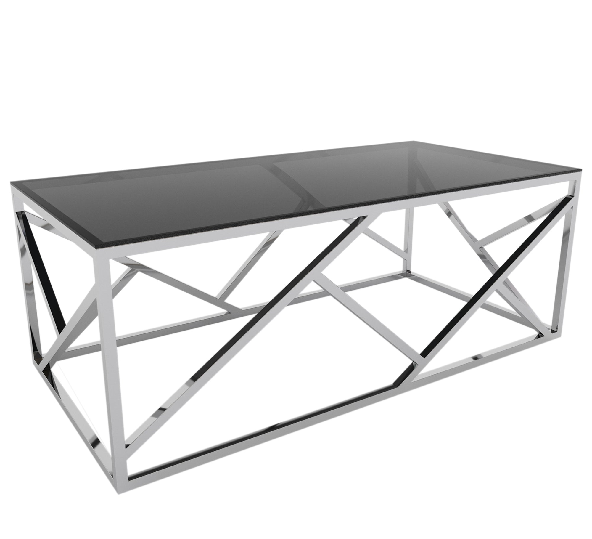 Rectangular silver coffee table