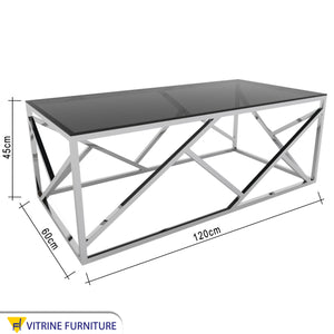 Rectangular silver coffee table