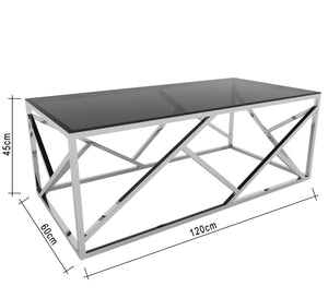 Rectangular silver coffee table